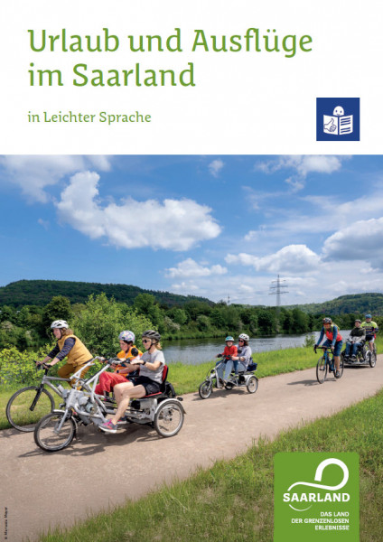 Broschüre Urlaub und Ausflüge im Saarland - Titelbild Broschüre Urlaub und Ausflüge im Saarland in Leichter Sprache 2026.