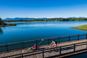 Rund um die Seenlandschaft mit den Voralpen im Hintergrund - © Chiemgau GmbH Tourismus I Andreas Plenk