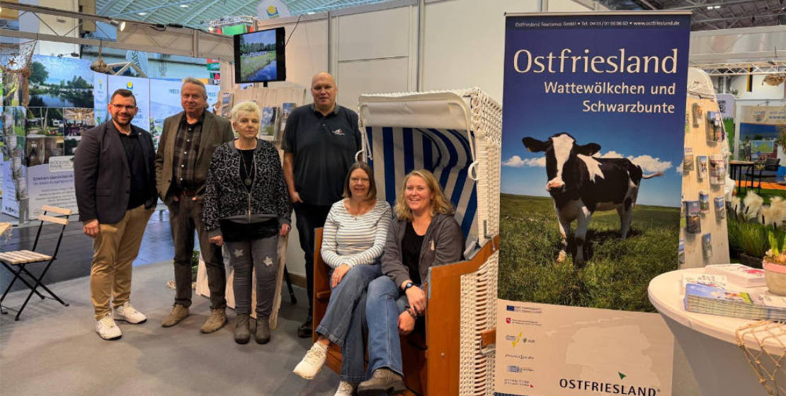 Gemeinschaftsstand wirbt 2026 in Essen für Campingurlaub in Ostfriesland