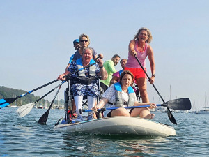 Die SUP-Station Fördekeks von Tanja Miranda bietet spezielle Rolli-Touren an. Foto: © Tanja Miranda