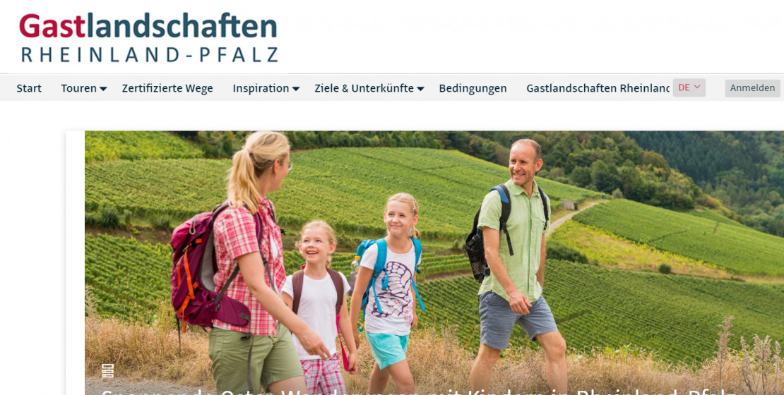 Screenshot des Tourenplaner Rheinland-Pfalz