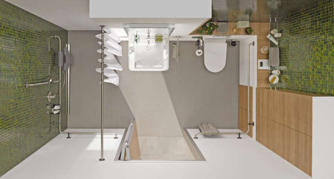 Mit einer guten Planung lassen sich auch auf kleinen Grundrissen altersgerechte Bäder mit bodenebener Dusche schaffen. - © djd/Geberit Mit einer guten Planung lassen sich auch auf kleinen Grundrissen altersgerechte Bäder mit bodenebener Dusche schaffen. - © djd/Geberit